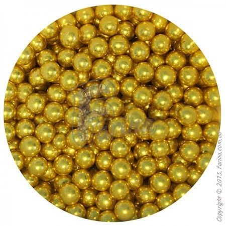 Посыпка декоративная кондитерская Сахарные шарики Золото 5 мм - 100 г< фото цена